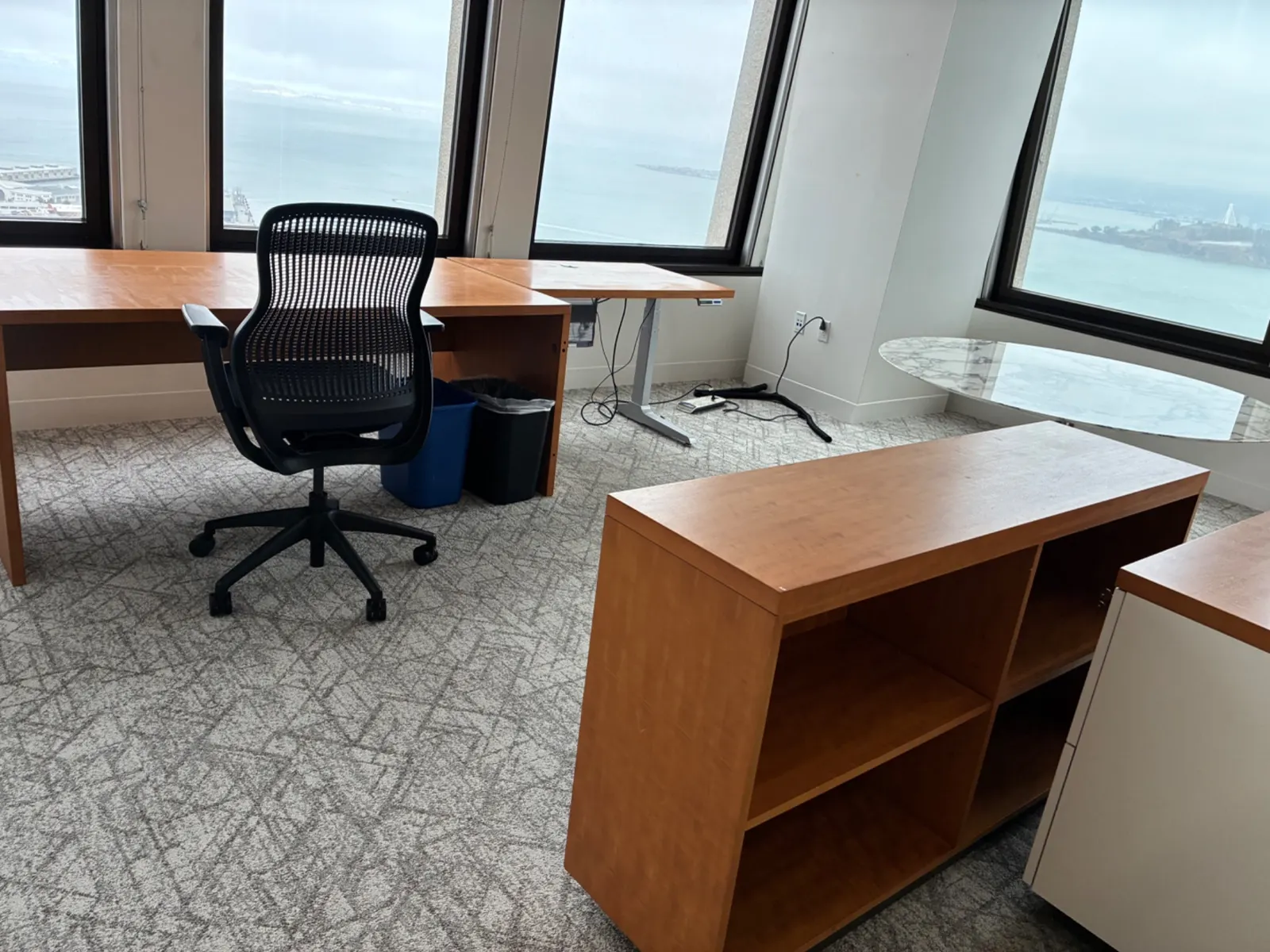 Office desks ready for commercial furniture removal